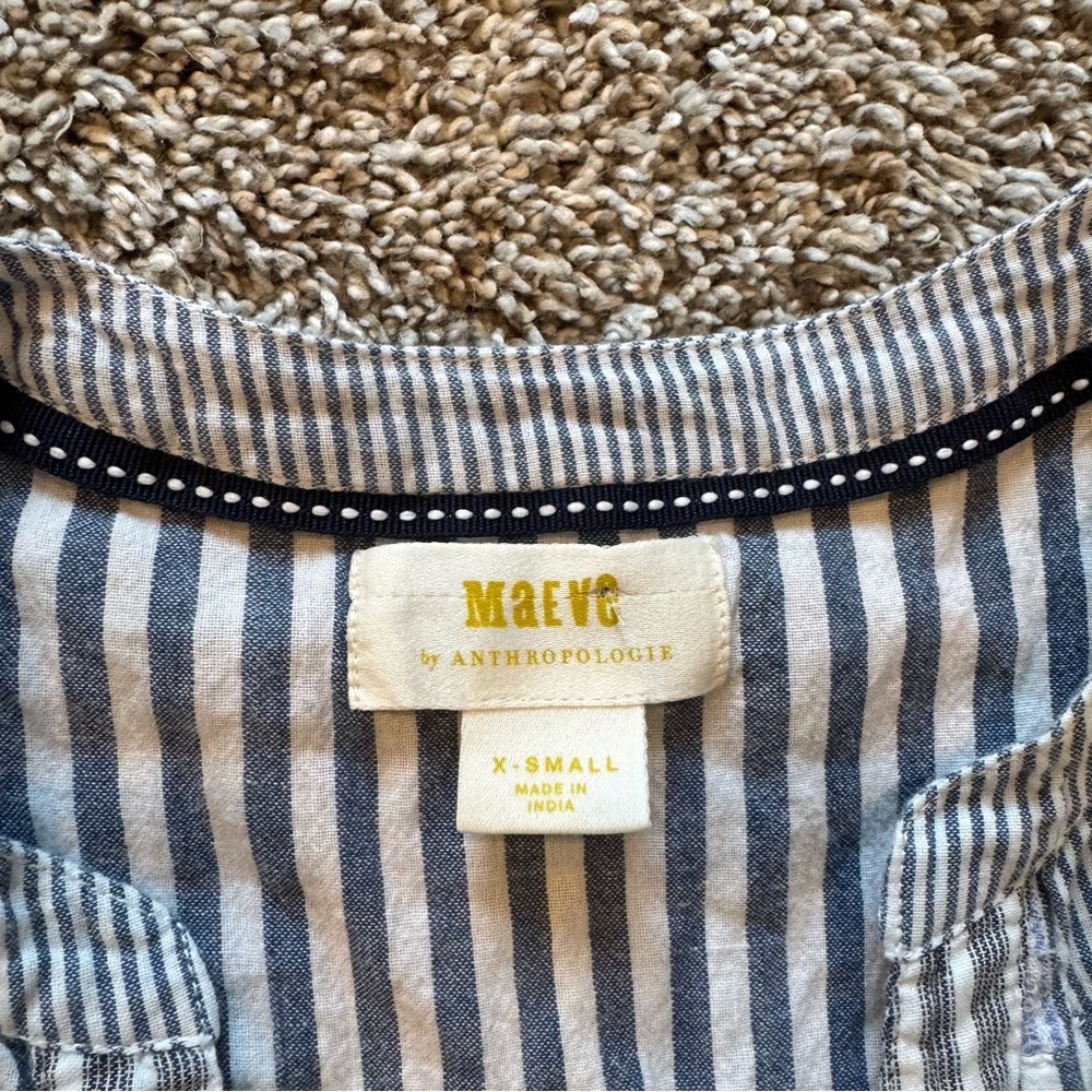 MAEVE Zoe Sling Striped Blue and White Women's Top size Xs - Picture 3 of 4